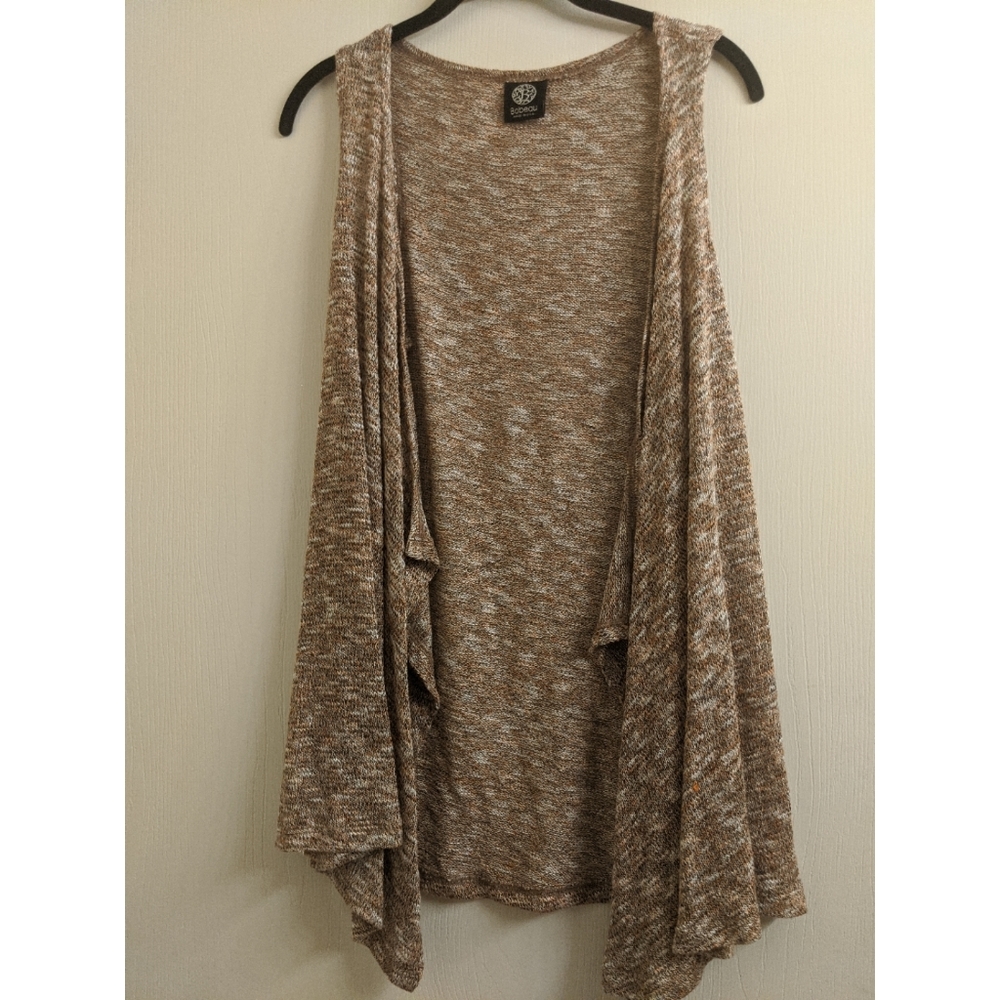 Bobeau Waterfall Sleeveless Long Knit Cardigan/Cov